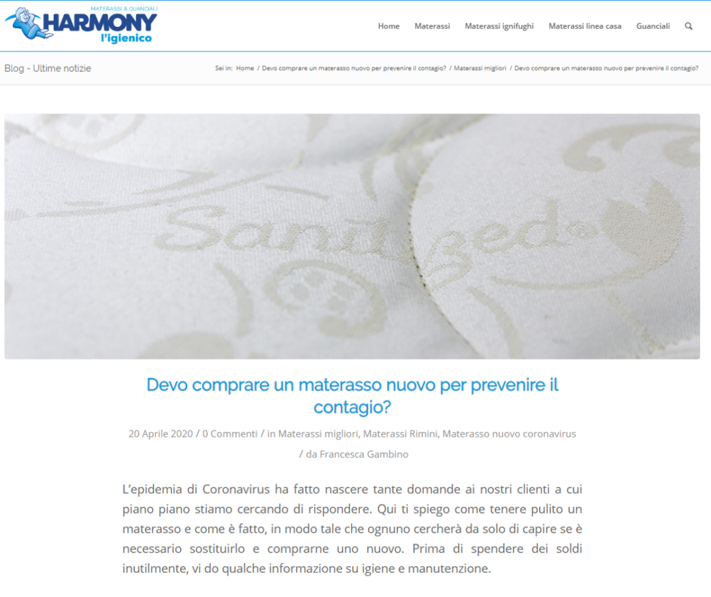 L'azione dell'azienda Harmony L'igienico di Rimini