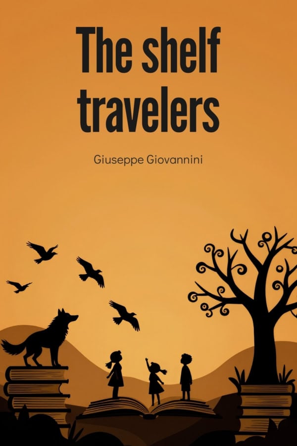 Book production and young adult fantasy: cover of The Shelf Travelers by Giuseppe Giovannini